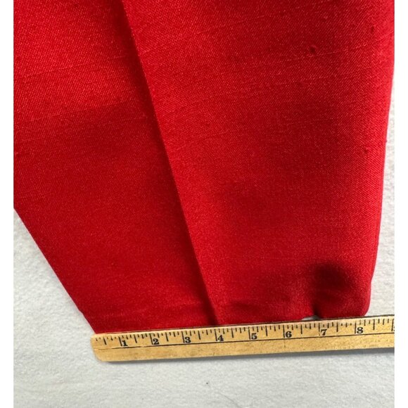 Vintage Red Pleated High-Waist Trousers Womens Size 12 By Hunt Valley - Picture 10 of 11